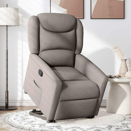 Vidaxl sta-op-stoel verstelbaar stof taupe