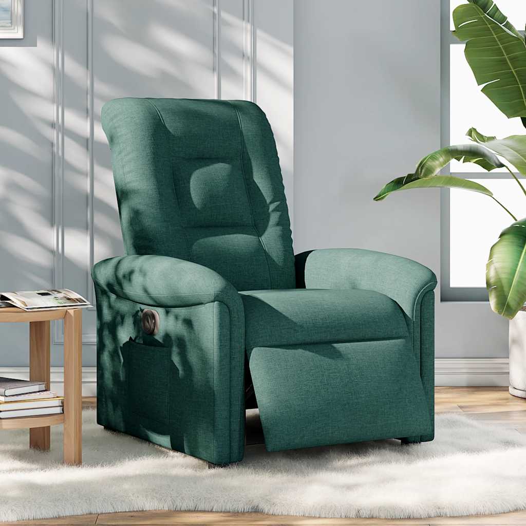 Vidaxl fauteuil verstelbaar elektrisch stof donkergroen