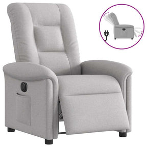 Vidaxl fauteuil elektrisch verstelbaar stof wolk grijs