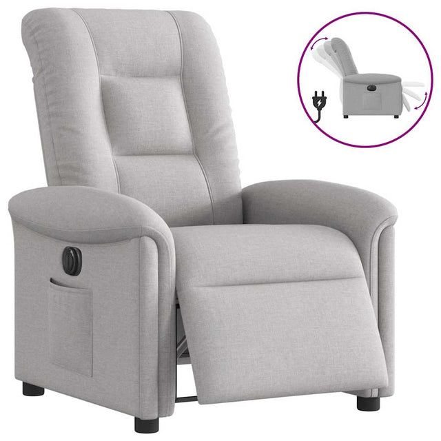 Vidaxl fauteuil elektrisch verstelbaar stof wolk grijs