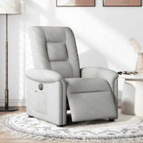 Vidaxl fauteuil elektrisch verstelbaar stof wolk grijs