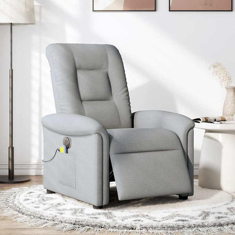 Vidaxl massagestoel elektrisch verstelbaar stof lichtgrijs