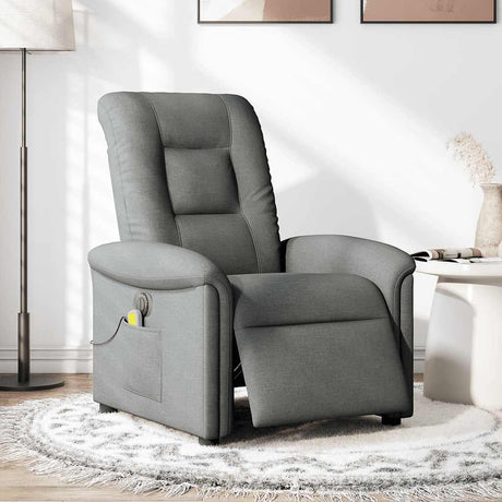 Vidaxl massagestoel elektrisch verstelbaar stof donkergrijs