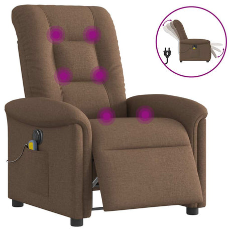 Vidaxl massagestoel elektrisch verstelbaar stof bruin