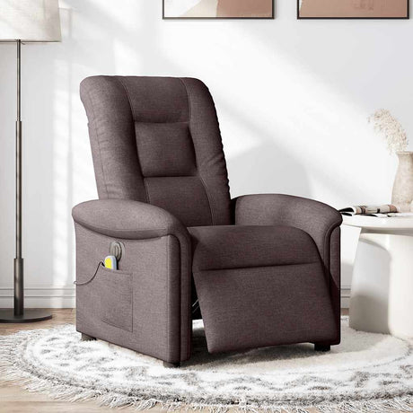 Vidaxl massagestoel elektrisch verstelbaar stof donkerbruin