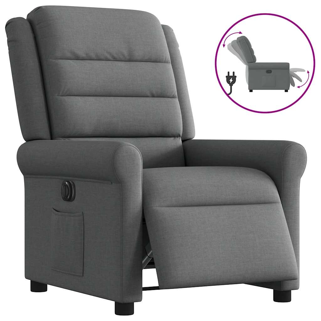 Vidaxl fauteuil elektrisch verstelbaar stof donkergrijs