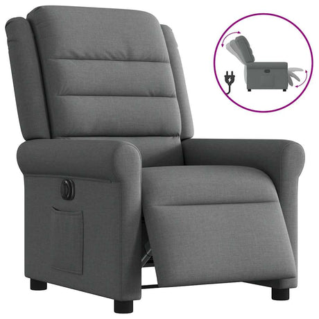 Vidaxl fauteuil elektrisch verstelbaar stof donkergrijs