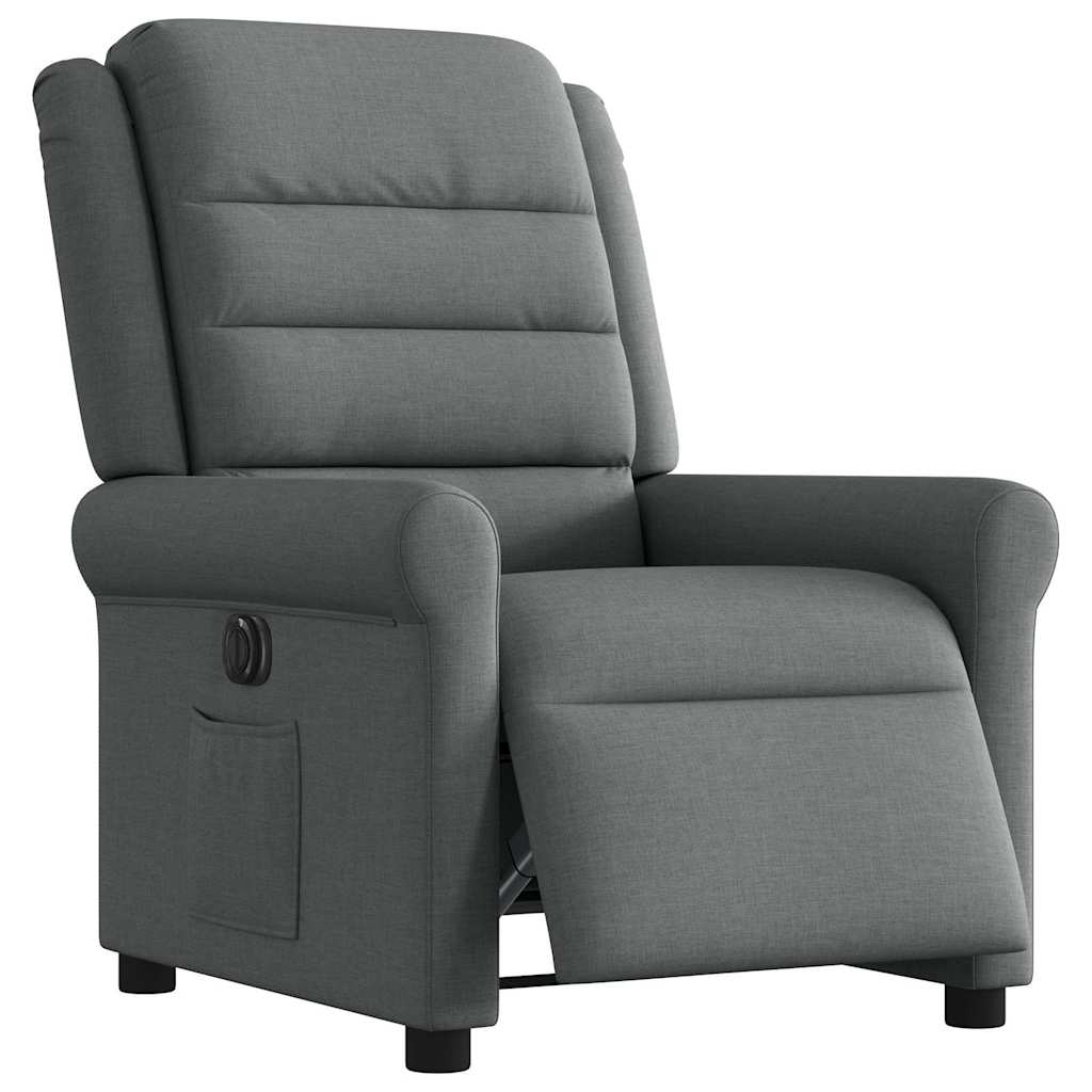 Vidaxl fauteuil elektrisch verstelbaar stof donkergrijs