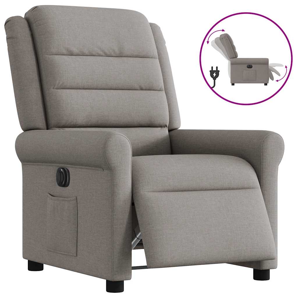 Vidaxl fauteuil verstelbaar elektrisch stof taupe