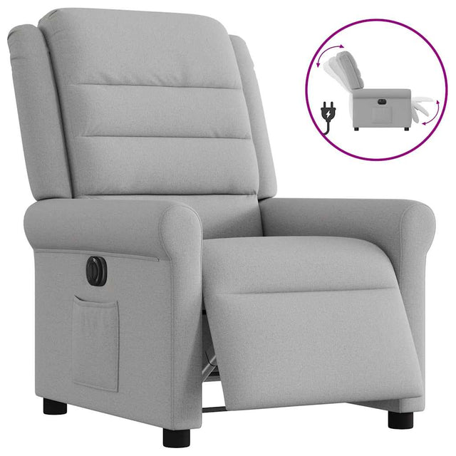 Vidaxl fauteuil elektrisch verstelbaar stof wolk grijs