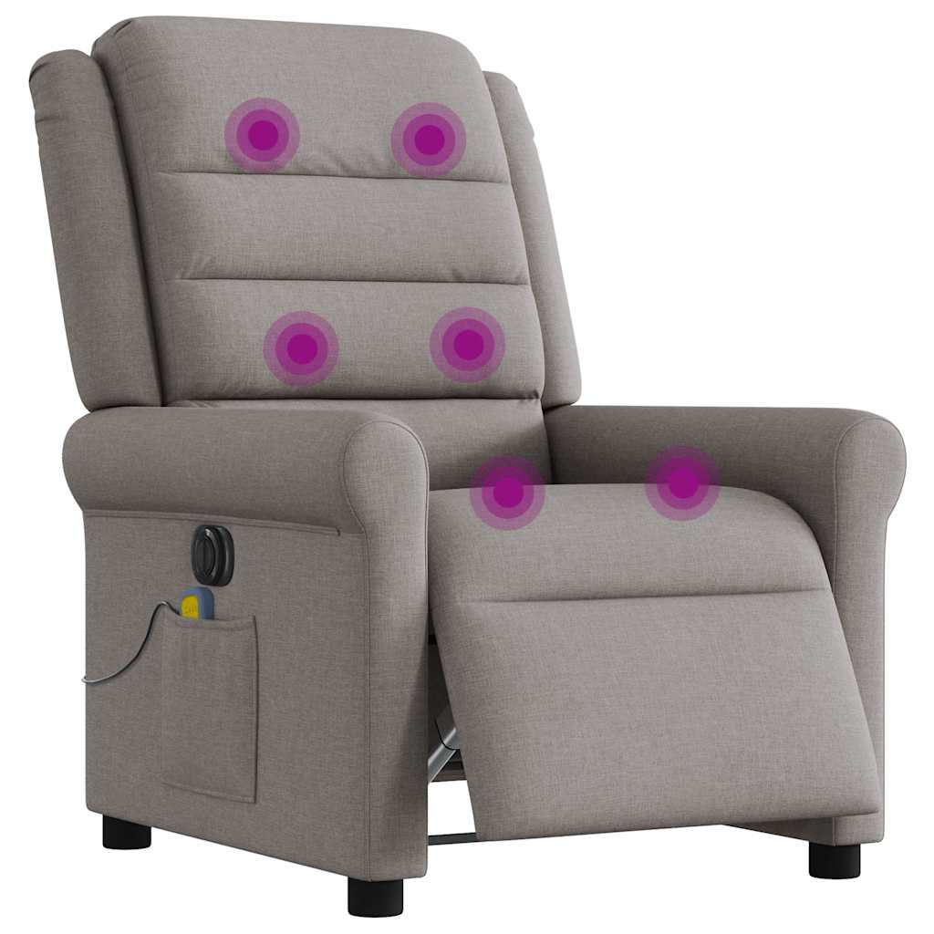 Vidaxl massagestoel elektrisch verstelbaar stof taupe