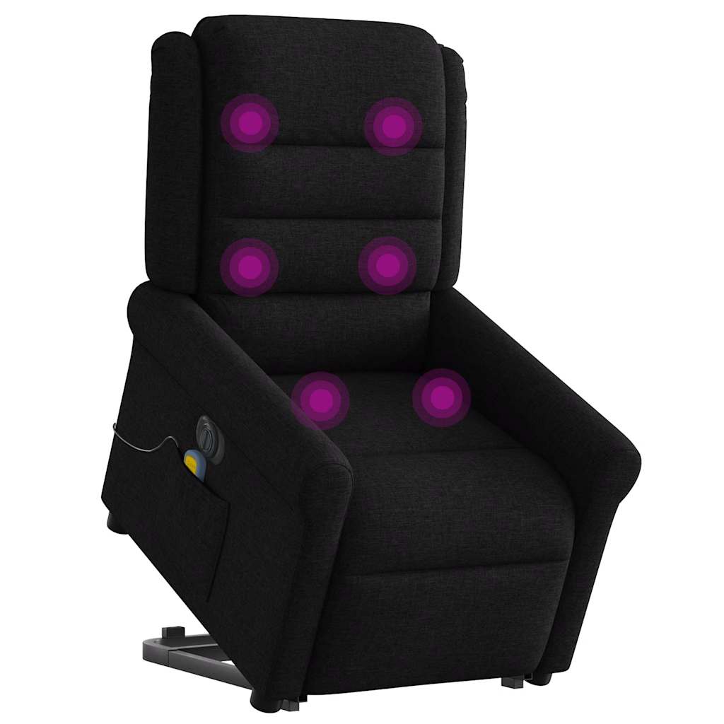 Vidaxl sta-op-massagestoel elektrisch verstelbaar stof zwart