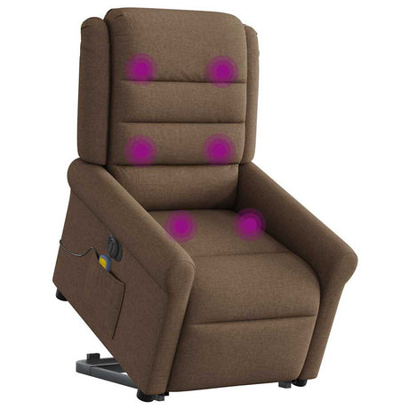 Vidaxl sta-op-massagestoel elektrisch verstelbaar stof bruin