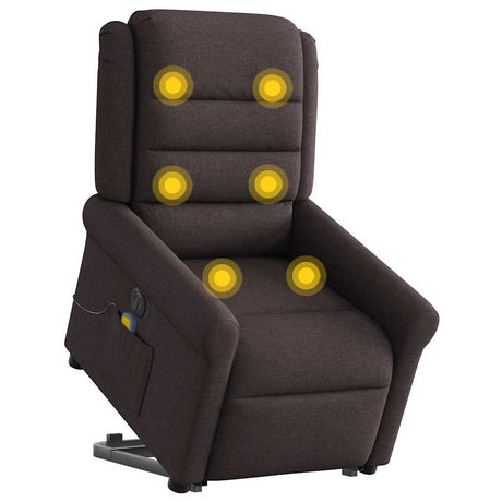 Vidaxl sta-op-massagestoel elektrisch verstelbaar stof donkerbruin