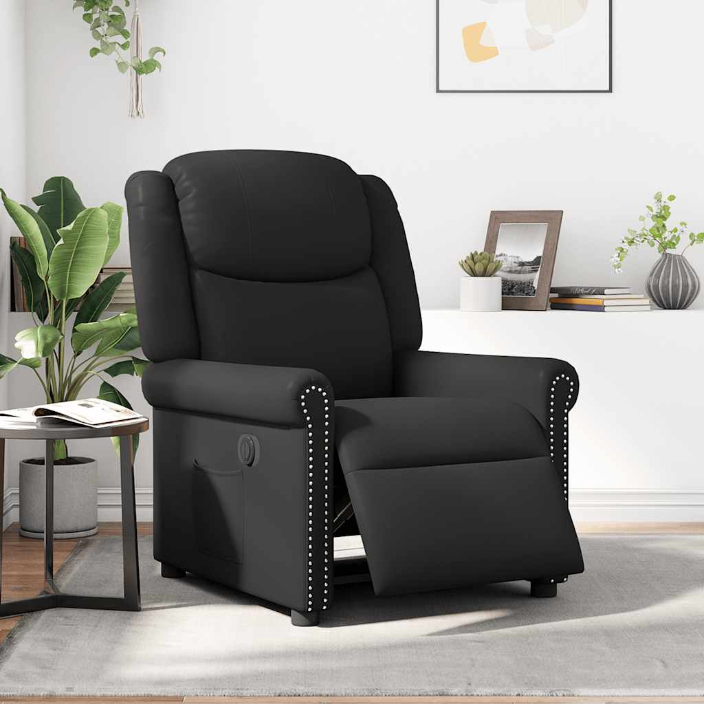 Vidaxl fauteuil elektrisch verstelbaar kunstleer glanzend zwart
