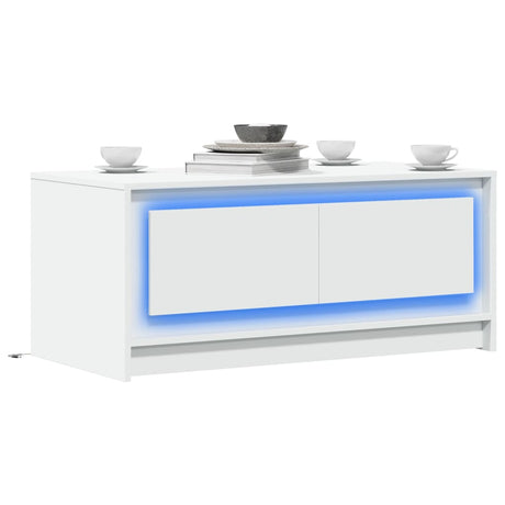 Vidaxl salontafel met led-verlichting bewerkt hout wit