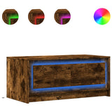 Vidaxl salontafel met led-verlichting bewerkt hout gerookt eikenkleur