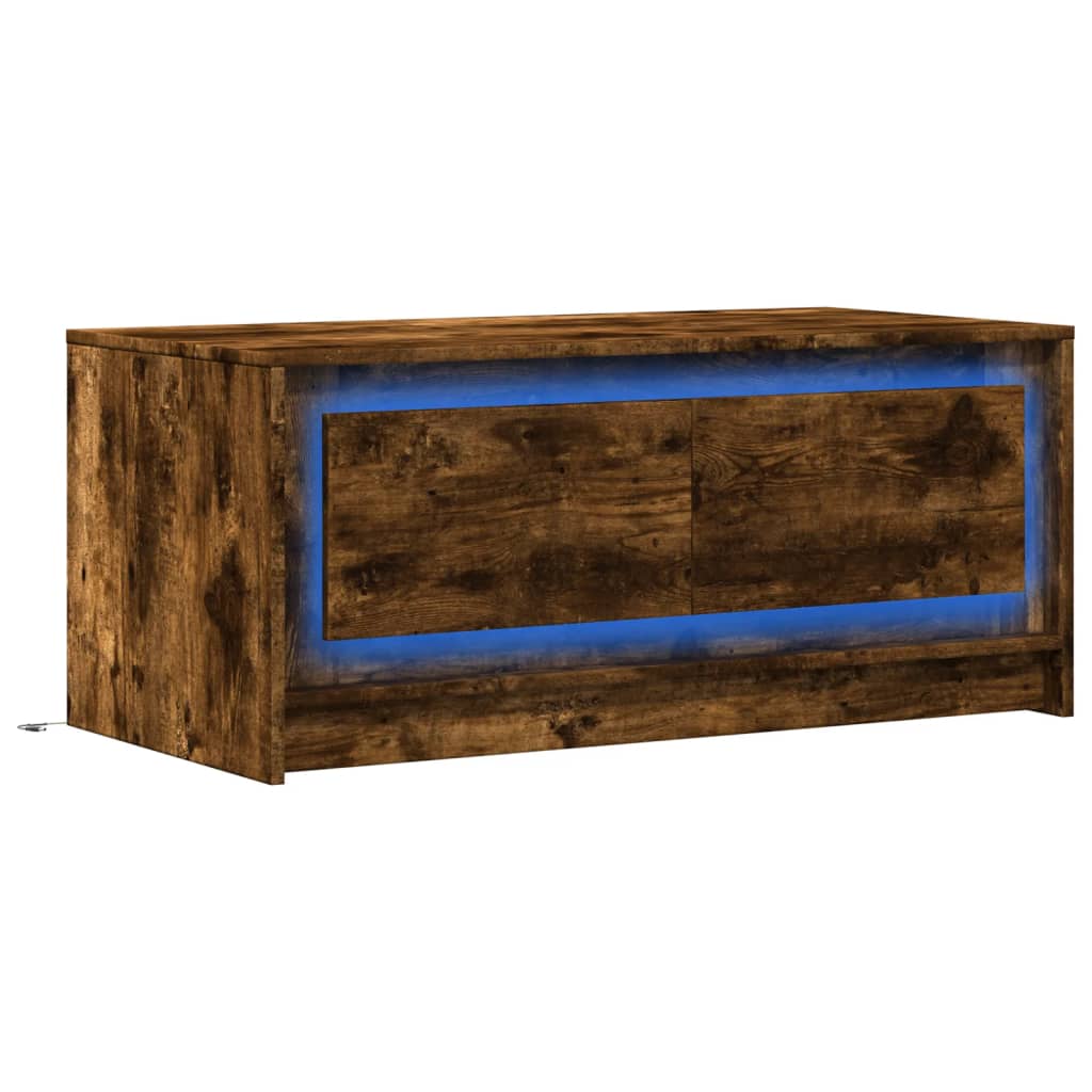 Vidaxl salontafel met led-verlichting bewerkt hout gerookt eikenkleur