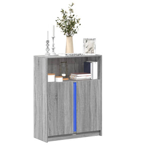Vidaxl dressoir met led 77x34x100 cm bewerkt hout grijs sonoma eiken