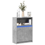 Vidaxl dressoir met led 72x34x100 cm bewerkt hout betongrijs