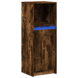 Vidaxl dressoir met led 38x34x100 cm bewerkt hout gerookt eikenkleurig