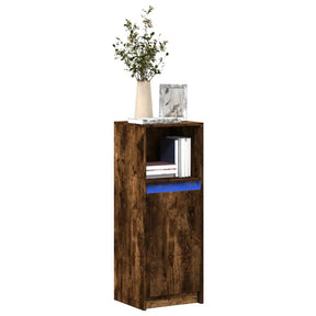 Vidaxl dressoir met led 38x34x100 cm bewerkt hout gerookt eikenkleurig