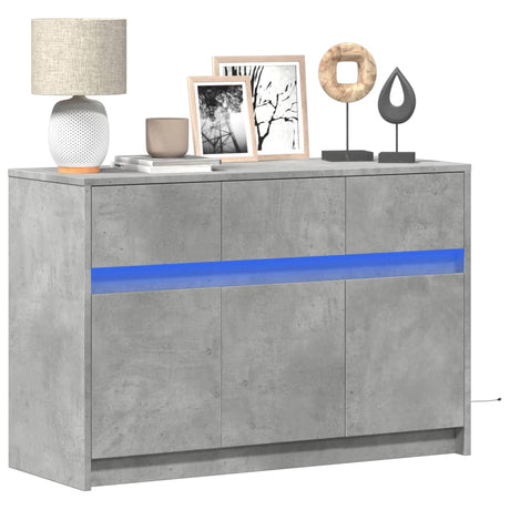 Vidaxl tv-meubel met led 91x34x61 cm bewerkt hout betongrijs