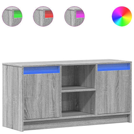 Vidaxl tv-meubel met led 100x34x50 cm bewerkt hout grijs sonoma eiken