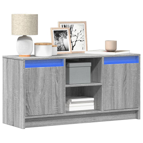 Vidaxl tv-meubel met led 100x34x50 cm bewerkt hout grijs sonoma eiken