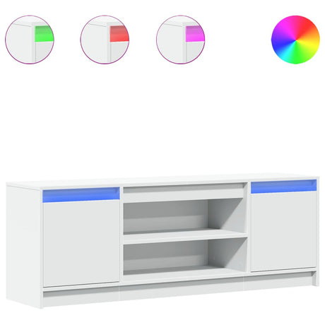 Vidaxl tv-meubel met led 139,5x34x50 cm bewerkt hout wit