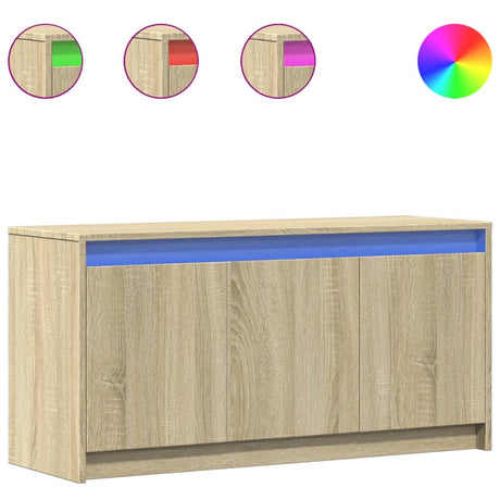 Vidaxl tv-meubel met led 100x34x50 cm bewerkt hout sonoma eikenkleurig