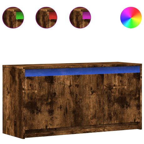 Vidaxl tv-meubel met led 100x34x50 cm bewerkt hout gerookt eikenkleur