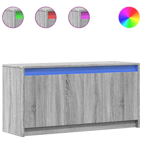 Vidaxl tv-meubel met led 100x34x50 cm bewerkt hout grijs sonoma eiken
