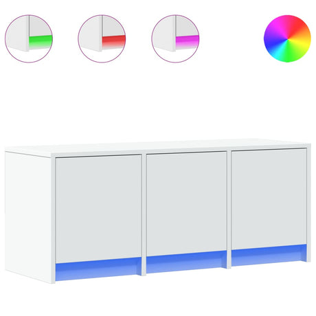 Vidaxl tv-meubel met led 97x34x40 cm bewerkt hout wit