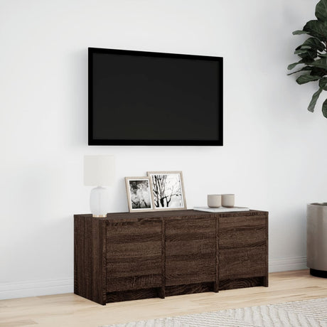 Vidaxl tv-meubel met led 97x34x40 cm bewerkt hout bruin eikenkleurig