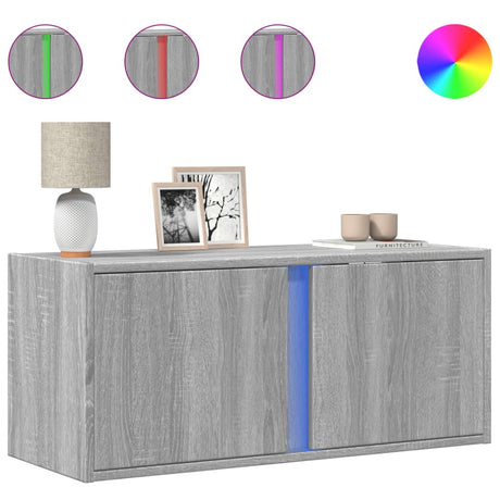 Vidaxl tv-wandmeubel met led 80x31x35 cm grijs sonoma eikenkleurig