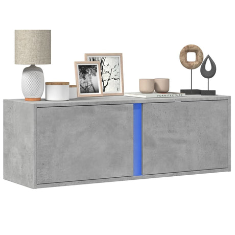 Vidaxl tv-wandmeubel met led-verlichting 100x31x35 cm betongrijs