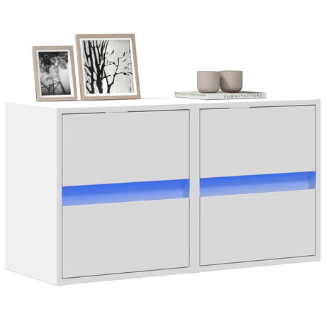 Vidaxl tv-wandmeubels 2 st met led-verlichting 41x31x45 cm wit
