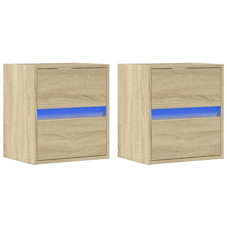 Vidaxl tv-wandmeubels met led 2 st 41x31x45 cm sonoma eikenkleurig