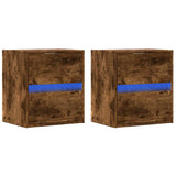 Vidaxl tv-wandmeubels met led 2 st 41x31x45 cm gerookt eikenkleurig