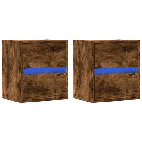 Vidaxl tv-wandmeubels met led 2 st 41x31x45 cm gerookt eikenkleurig