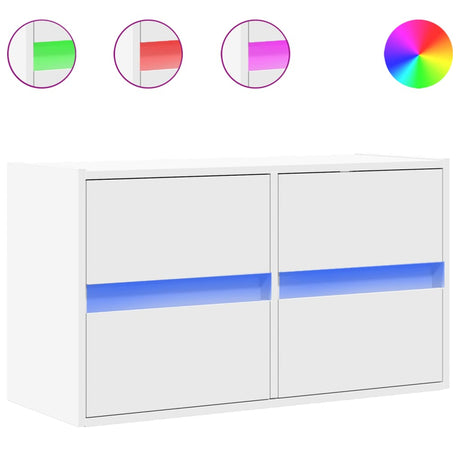 Vidaxl tv-wandmeubel met led-verlichting 80x31x45 cm wit