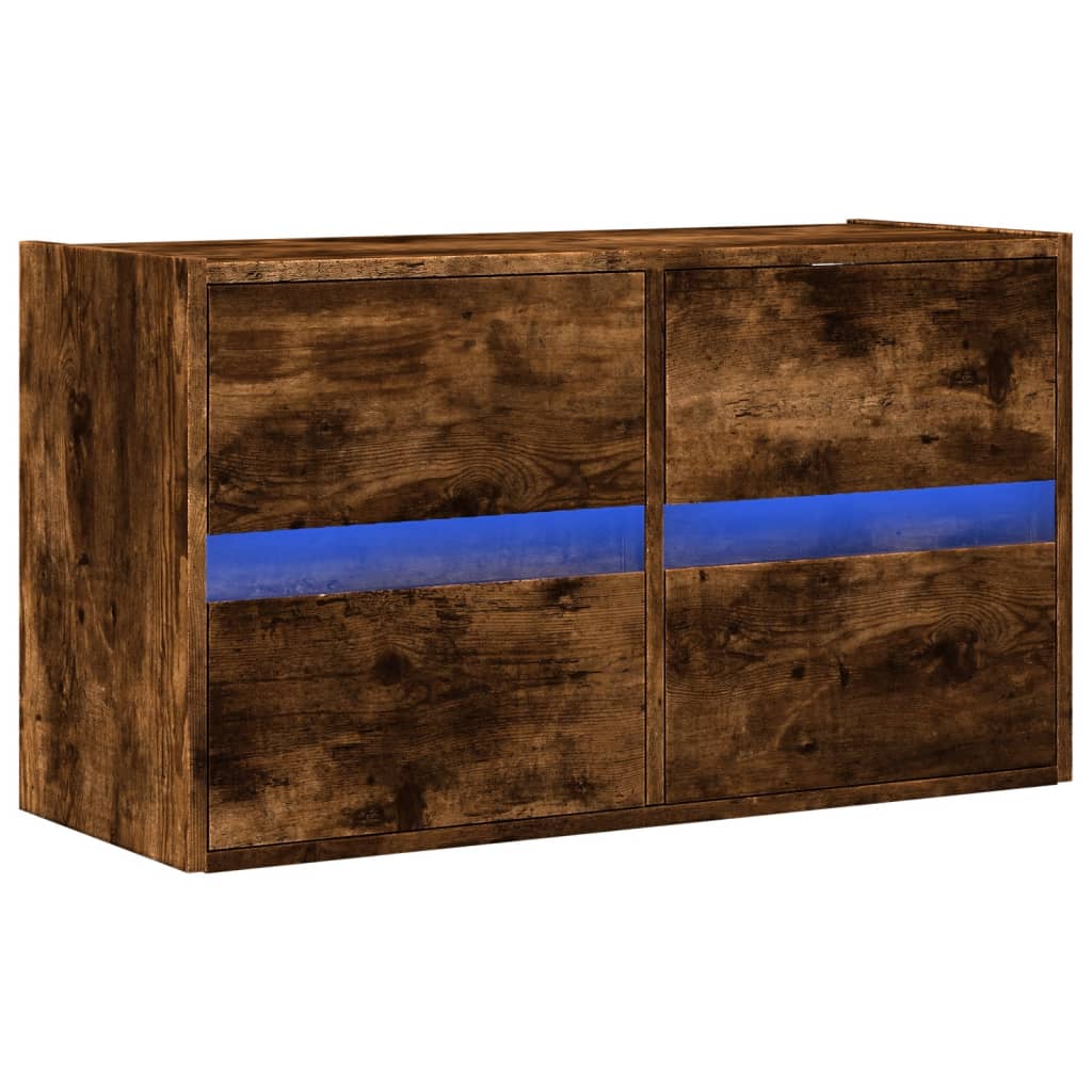 Vidaxl tv-wandmeubel met led-verlichting 80x31x45 cm gerookt eiken