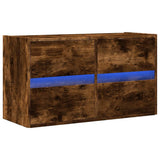 Vidaxl tv-wandmeubel met led-verlichting 80x31x45 cm gerookt eiken