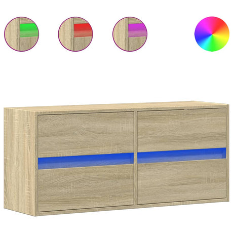 Vidaxl tv-wandmeubel met led-verlichting 100x31x45 cm sonoma eiken