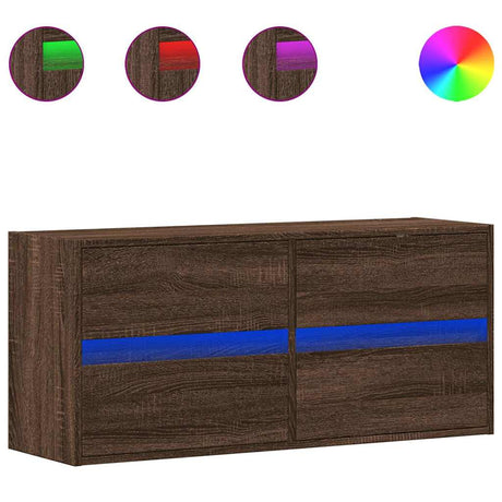 Vidaxl tv-wandmeubel met led-verlichting 100x31x45 cm bruin eikenkleur