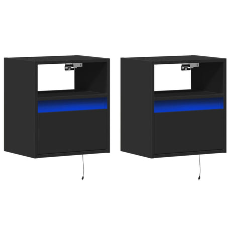 Vidaxl tv-wandmeubels met led-verlichting 2 st 41x31x45 cm zwart