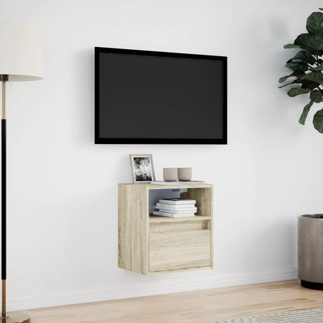 Vidaxl tv-wandmeubel met led-verlichting 41x31x45 cm sonoma eikenkleur