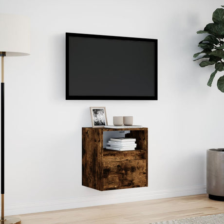Vidaxl tv-wandmeubel met led-verlichting 41x31x45 cm gerookt eiken