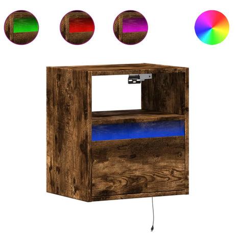 Vidaxl tv-wandmeubels met led 2 st 41x31x45 cm gerookt eikenkleurig